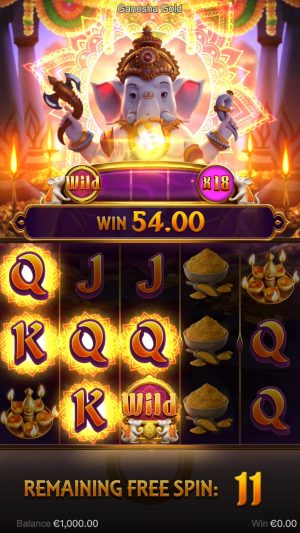 Ganesha Gold: multiplicador x18 ativado Ganesha Gold: multiplicador x18 ativado